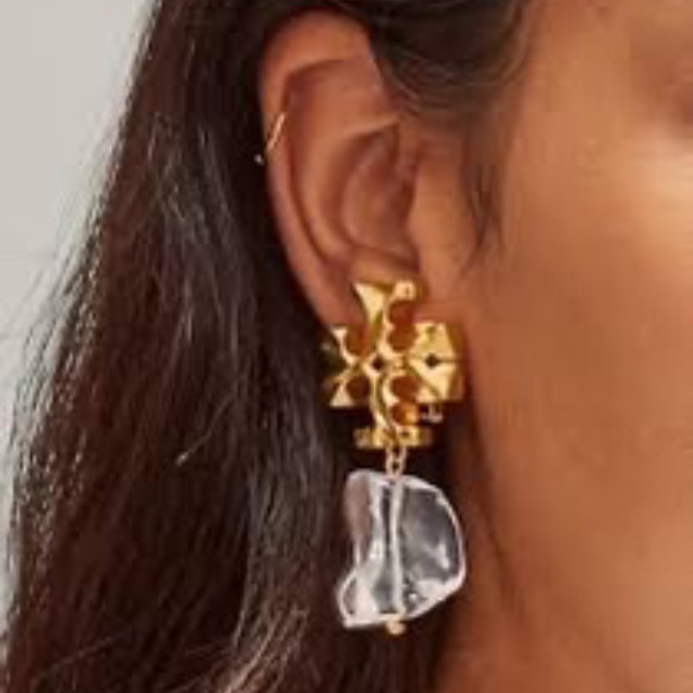 TORY BURCH ROXANNE DOUBLE-DROP EARRING